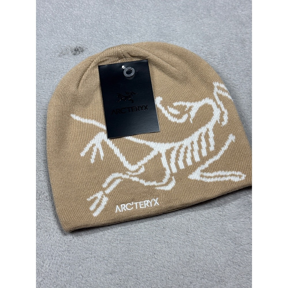Arc'teryx Fernie Toque Beanie Tan Beige Bird Logo Knit Hat 28132